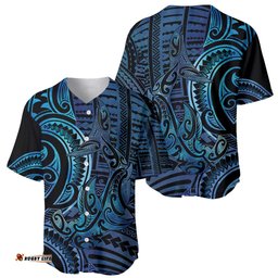 New Zealand Hammerhead Shark Baseball Jersey Maori Haehae Mangopare Galaxy LT14