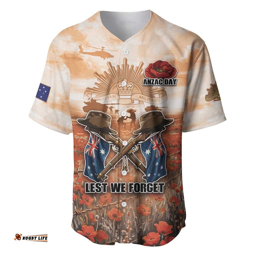 Personalised ANZAC Day Baseball Jersey Commemorative Soldier Tribute DT05