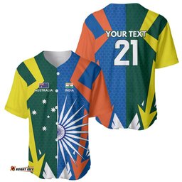India vs Australia Custom Baseball Jersey Blue vs Gold Cricket Heritage LT9