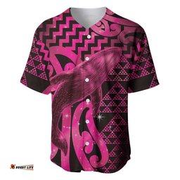 Humpback Whale Matariki New Zealand Baseball Jersey NZ Maori Paikea Poutama Luxury Pink LT14