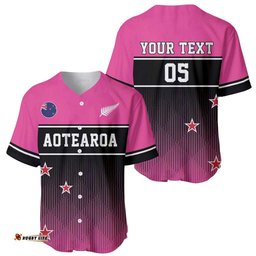 Custom New Zealand Women Cricket Baseball Jersey Pink Simple Style LT05
