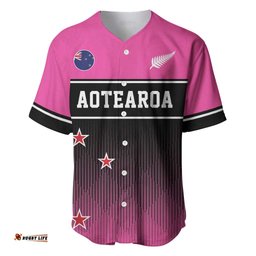 Custom New Zealand Women Cricket Baseball Jersey Pink Simple Style LT05