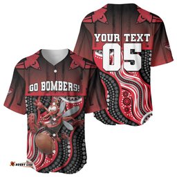 Custom Essendon Go Bombers Baseball Jersey Don The Sash DT05