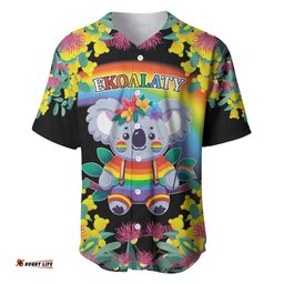 LGBTQ Koala Gay Baseball Jersey Aussie Koala Bear Ekoalaty LT9