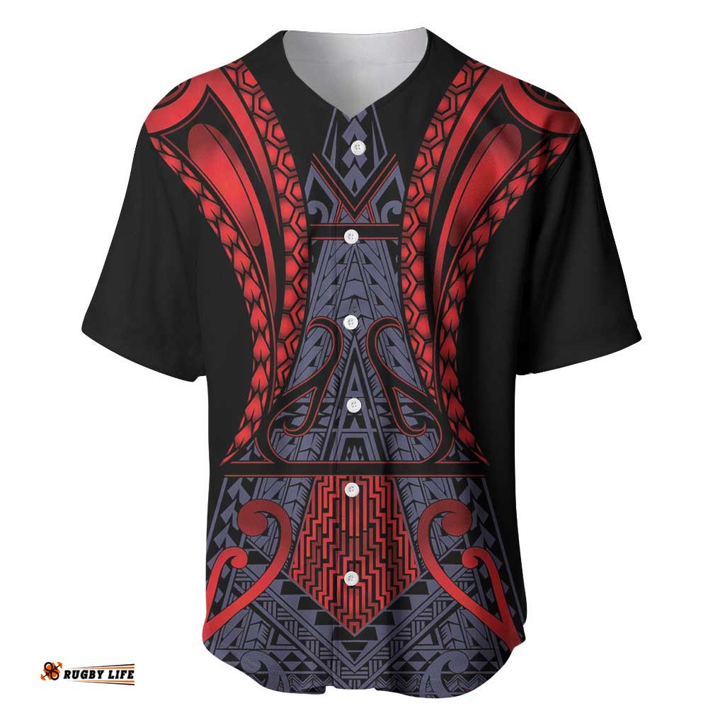 Custom New Zealand Baseball Jersey Maori Kiwiana Pattern Tukutuku Motif LT9