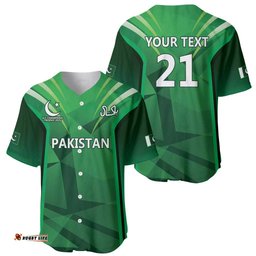 Pakistan Cricket Custom Baseball Jersey The Green Shirts with Sporty Pattern LT9