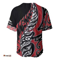 Koru Fern New Zealand Baseball Jersey Maori Tribal Pattern LT9