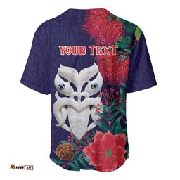 Maori Wheku Meri Kirihimete Personalised Baseball Jersey All Blue Indigenous Maori Motif LT9