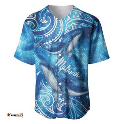 New Zealand Humpback Whale Matariki Baseball Jersey Maori New Year Taniko Niho Taniwha LT14