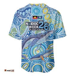 NAIDOC Week 2026 Baseball Jersey Dreaming of Whales Aboriginal Dot Art LT9