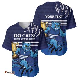 Personalised Geelong Pride Baseball Jersey Claws Out for Glory LT9