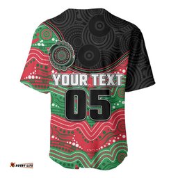 Custom Rabbitohs Baseball Jersey Rabbit Mascot With Aboriginal Indigenous DT05