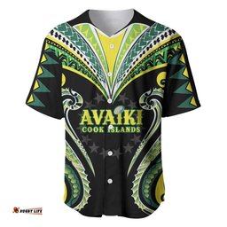 Custom Rugby Cook Islands Avaiki Baseball Jersey Black Kuki Airani Tribal Maori Inspired LT9