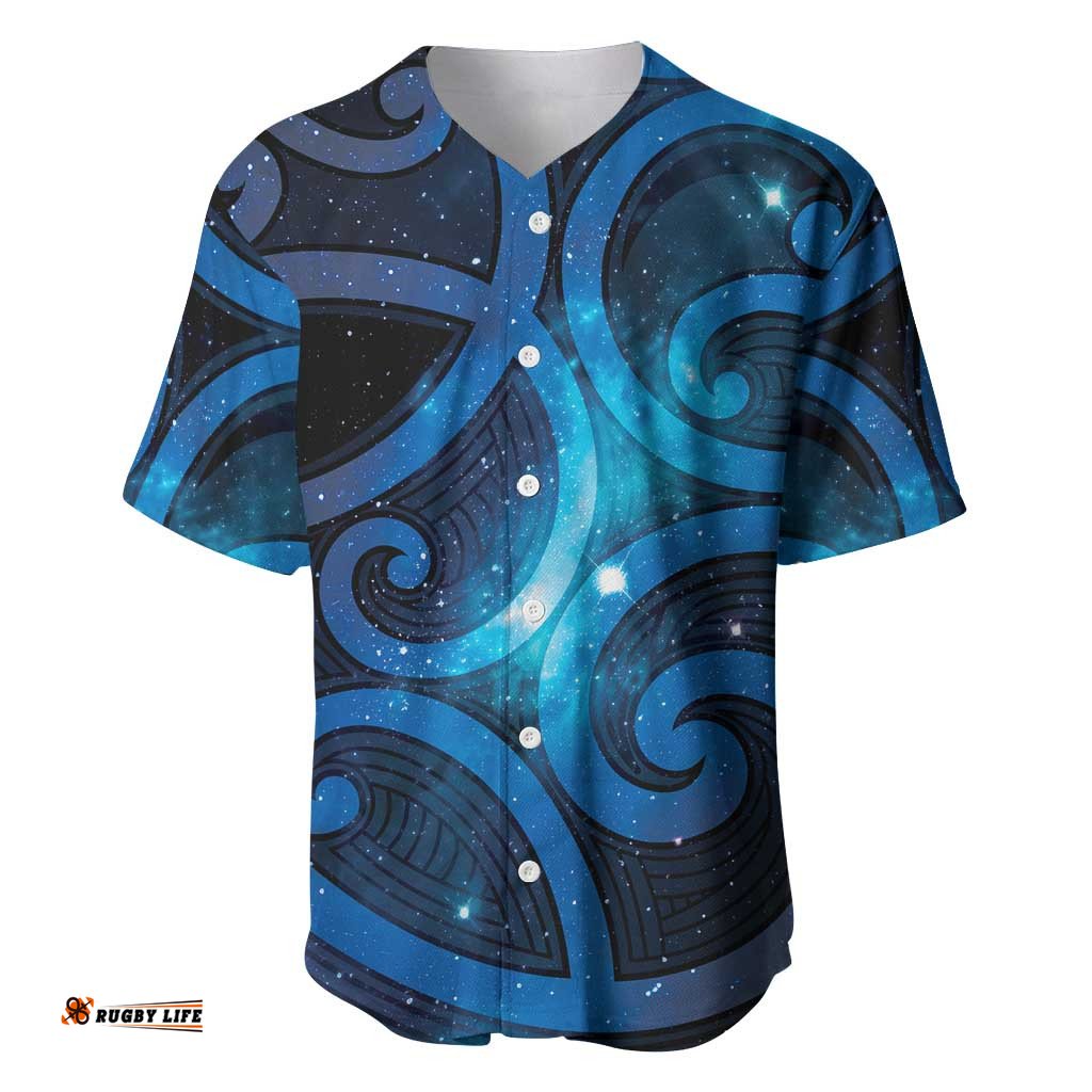 New Zealand Maori Matariki Baseball Jersey Galaxy Kowhaiwhai LT7