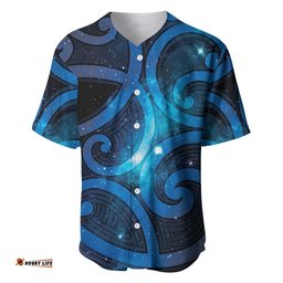 New Zealand Maori Matariki Baseball Jersey Galaxy Kowhaiwhai LT7