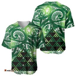 Matariki New Zealand Baseball Jersey NZ Niho Taniwha Maori New Year Green Galaxy LT14