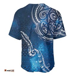 Matariki Galaxy Baseball Jersey New Zealand Map Maori Pattern LT9