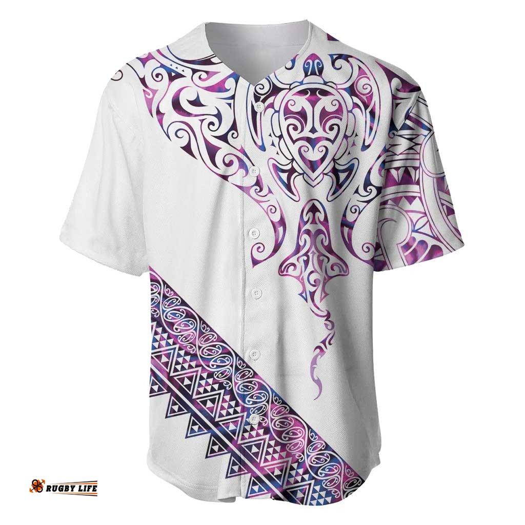 Mawhero Paua shell Kowhaiwhai Taniko Personalised Baseball Jersey Manta Ray Shark-Turtle Maori Tribal Style LT9