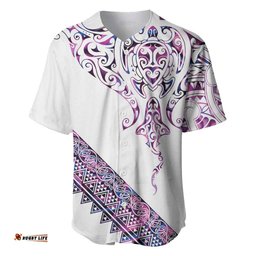 Mawhero Paua shell Kowhaiwhai Taniko Personalised Baseball Jersey Manta Ray Shark-Turtle Maori Tribal Style LT9