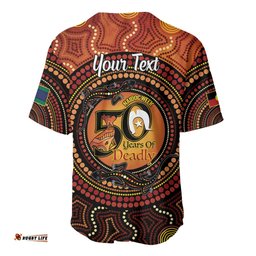 NAIDOC Week 2026 Personalised Baseball Jersey 50 Years of Deadly Lizard Kangaroo Aboriginal Art LT14