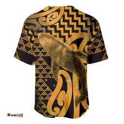Humpback Whale Matariki New Zealand Baseball Jersey NZ Maori Paikea Poutama Luxury Gold LT14