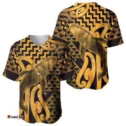 Humpback Whale Matariki New Zealand Baseball Jersey NZ Maori Paikea Poutama Luxury Gold LT14