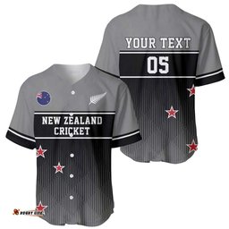 Custom New Zealand Cricket Baseball Jersey Black Cap Unbeatable LT05