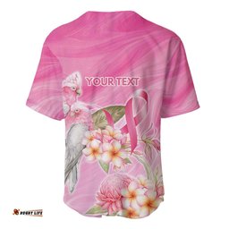 Personalised I Wear Pink For The Fight Baseball Jersey Australian Breast Cancer Spirit LT9