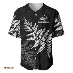 New Zealand Lawn Bowls Personalized Baseball Jersey Wrap-Around Silver Fern LT7
