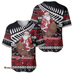 New Zealand Kiwi Santa Christmas Baseball Jersey He Wairua Kirihimete LT9