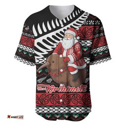 New Zealand Kiwi Santa Christmas Baseball Jersey He Wairua Kirihimete LT9