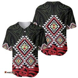 Kia Ora Aotearoa Baseball Jersey 2025 Pasifika Maori Taniko Motifs LT14