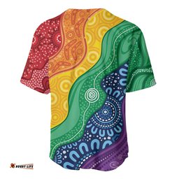 Australia First Nation LGBTQ+ Baseball Jersey Aboriginal Rainbow Flag LT7