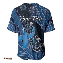 Personalised Autism Awareness Baseball Jersey Hope Ribbon And Aboriginal Patterns DT05