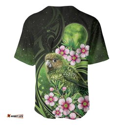 New Zealand Aotearoa Kakapo Baseball Jersey Maori Pattern With Manuka Galaxy Style LT05