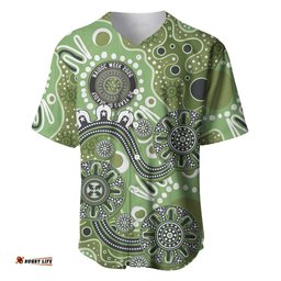 Personalised NAIDOC Week 50 Years Deadly Always Baseball Jersey Green Aboriginal Artwork Dot Painting LT9