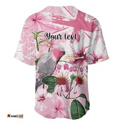 Personalised Australia Day Baseball Jersey Pink Parrot Bird Opal Art LT9