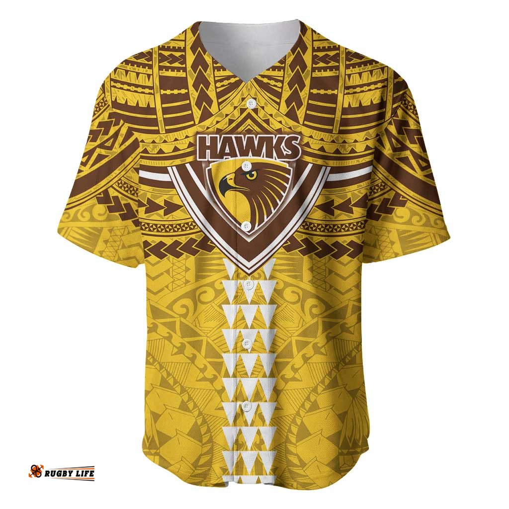 Personalized Hawthorn Hawks Baseball Jersey Polynesian Tribal Pattern Heritage Football TS04
