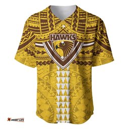 Personalized Hawthorn Hawks Baseball Jersey Polynesian Tribal Pattern Heritage Football TS04