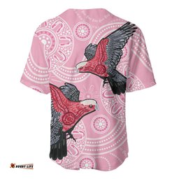 Pink Galah Aussie Aboriginal Baseball Jersey Soaring High LT7