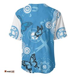 World Diabetes Day Australia Baseball Jersey Blue Ribbon Butterfly Aboriginal Art LT14