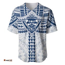 Personalized Geelong Cats Baseball Jersey Polynesian Tribal Pattern Heritage Football TS04