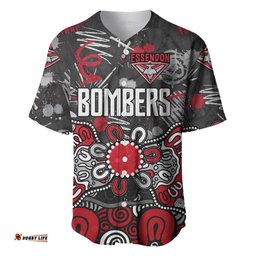 Personalized Essendon Bombers Baseball Jersey Aboriginal Dot Painting Graffiti Style TS04