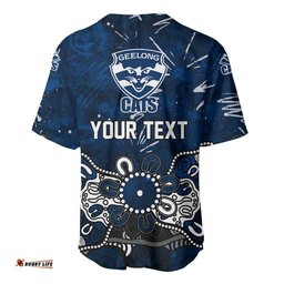 Personalized Geelong Cats Baseball Jersey Aboriginal Dot Painting Graffiti Style TS04