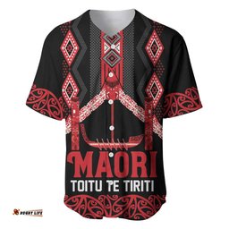Toitu Te Tiriti Waitangi Baseball Jersey Black Wharenui House LT9