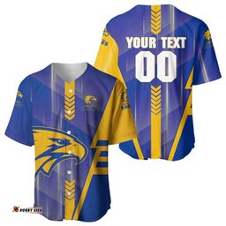 Personalized West Coast Eagles Baseball Jersey Modern Geometric Sports Graphic Style TS04