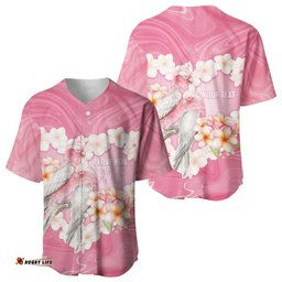 Personalised Pink Galah Australia Valentine's Day Baseball Jersey I Love You With All My Heart LT14