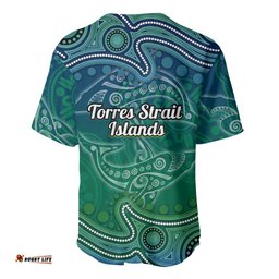 Torres Strait Islands Baseball Jersey Shark Indigenous Australian Tribal Dot Art TS04