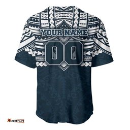 Personalized Carlton Blues Baseball Jersey Polynesian Tribal Pattern Heritage Football TS04
