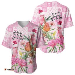 Sweet Pink Cockatoos Aussie Santa Baseball Jersey Australia Christmas Vibes LT9